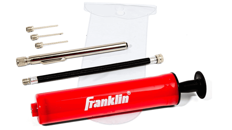 Soccer Ball Pump Kit image with 3 needles and carrying case