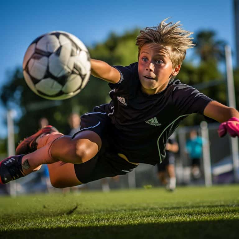 Youth practicing exercises for goalkeepers to help them be the best soccer goalkeeper.