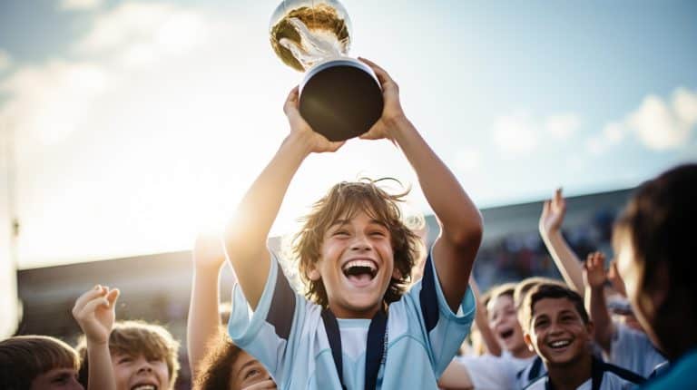 Sometimes we may make mistakes and type soc cer instead of soccer, but in the end, Youth Soccer Sports can help you or your kids become champions, like the boy in this picture.