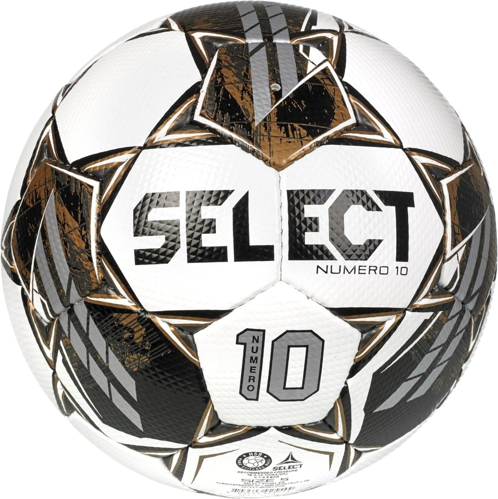 Select Numero 10 Soccer Ball showcasing its diamond-textured cover and range of team colors.